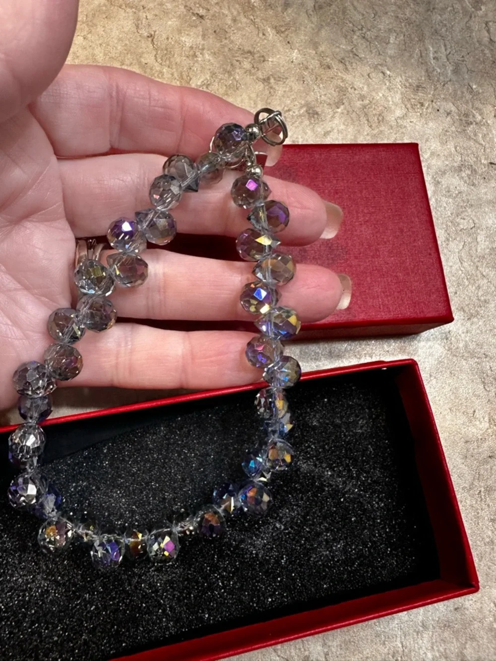 Artisan Iridescent Bead keychain or phone holder